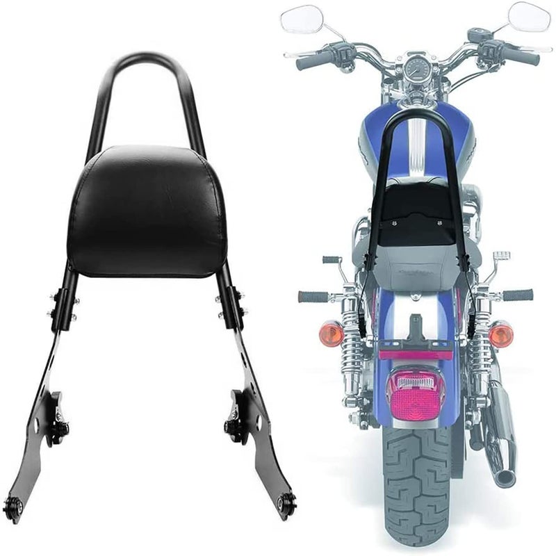 psler Detachable Rear Passenger Backrest Sissy Bar Seat Pad for Sportster for XL883C XL883R XLH883 XLH1200 2004-2022,for XL1200C XL1200S 1996-2000(Black) - Image 5